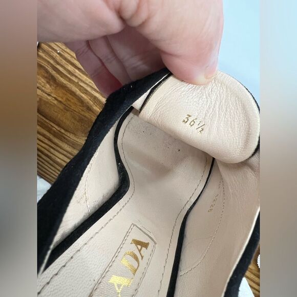 Prada Black and Leopard Print Wedges - Picture 5 of 16